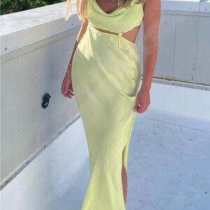 For Love And Lemons Kyra Light Yellow Dress